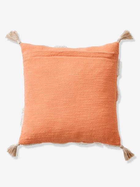 Coussin carré fleurs à pompons mandarine 7 - vertbaudet enfant 