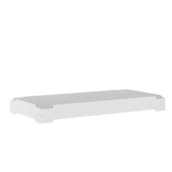 Lit empilable avec sommier et matelas - SOGAN - Stack - Blanc - 1 place - A lattes - MDF - Haute Densité 13 cm  - vertbaudet enfant