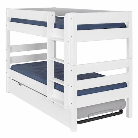 Pack lit superposé avec sommier gigogne et matelas Nubie   Blanc 90x190 cm BLANC 1 - vertbaudet enfant 