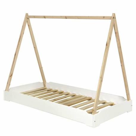 Lit empilable cabane - AKITEN RETAIL - Jelly - Bois massif - Matelas inclus BLANC 2 - vertbaudet enfant 