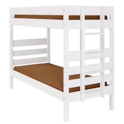 Chambre et rangement-Chambre-Lit bébé, lit enfant-Pack lit superposé haut avec 2 matelas Aniba   Blanc 90x200 cm