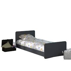 Chambre et rangement-Chambre-Pack lit avec sommier et matelas Spike  Gris anthracite 90x190 cm