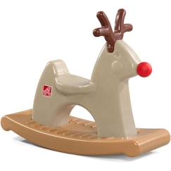 Jouet-Premier âge-Bascules, chariots de marche, trotteurs et porteurs-Rudolph le renne à bascule en plastique STEP2 - Beige et rouge - À partir de 1 an
