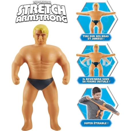 Figurine Stretch Armstrong étirable de 25 cm pour enfants dès 5 ans - TRE03 BLEU 1 - vertbaudet enfant 