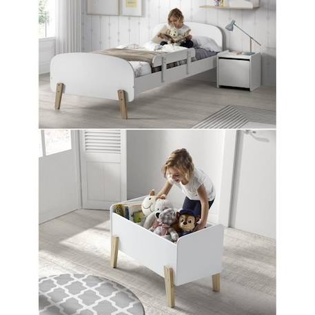 KIDDY Chambre enfant complète style scandinave en bois pin massif et MDF laqué blanc - l 90 x L 200 cm BLANC 1 - vertbaudet enfant 