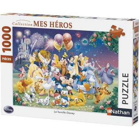 Puzzle 1000 pièces - La Famille Disney - Marque NATHAN - Thème Dessins animés et BD - Mixte - A partir de 13 ans VERT 1 - vertbaudet enfant 