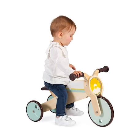 Tricycle à Bascule Evolutive - JANOD - Dès 12 mois - Bois - Mixte MARRON 4 - vertbaudet enfant 