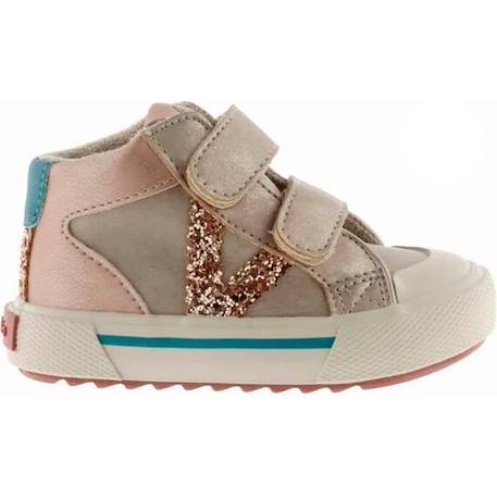 Bottes enfant Victoria Tiras Metalizado avec bandes métalliques - Blanc - Scratch - Nu - Mixte BLANC 1 - vertbaudet enfant 