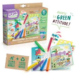 Jouet-Activités artistiques et musicales-SUPER GREEN Kit de coloriage, crayons bio