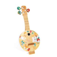 Jouet-Activités artistiques et musicales-Banjo en bois JANOD Pure - Dès 3 Ans - Cordes de rechange incluses