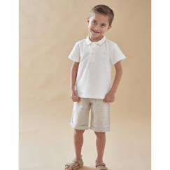 Polo en coton piqué bleu marine  - vertbaudet enfant