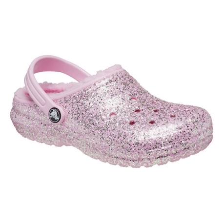 Sabot Enfant Crocs Classic Lined Glitter Flamingo - Rose - Fille ROSE 4 - vertbaudet enfant 