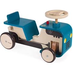 Jouet-Premier âge-Bascules, chariots de marche, trotteurs et porteurs-Porteur Tracteur - JANOD - Jouet en bois pour enfants de 18 mois - 4 roues en caoutchouc