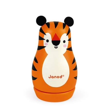 Boite à musique - JANOD - Tigre en bois - Orange - Mixte - 12 mois et plus ORANGE 3 - vertbaudet enfant 