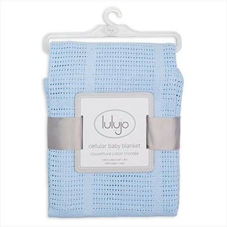 Couverture tricot de coton - Lulujo - Bleu - 100 x 80 cm BLEU 1 - vertbaudet enfant 