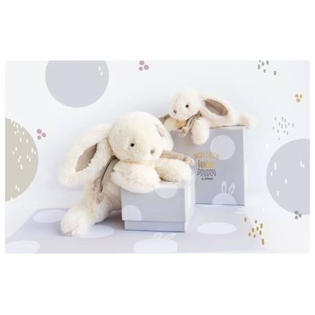 Doudou et compagnie - Lapin bonbon peluche gris blanc 30 cm