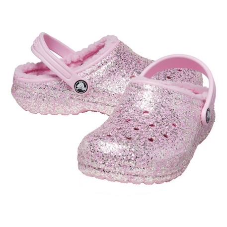 Sabot Enfant Crocs Classic Lined Glitter Flamingo - Rose - Fille ROSE 3 - vertbaudet enfant 