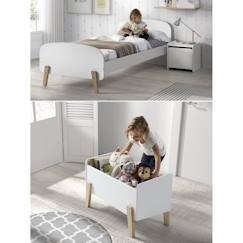 Chambre et rangement-Chambre-KIDDY Chambre enfant complète style scandinave en bois pin massif et MDF laqué blanc - l 90 x L 200 cm