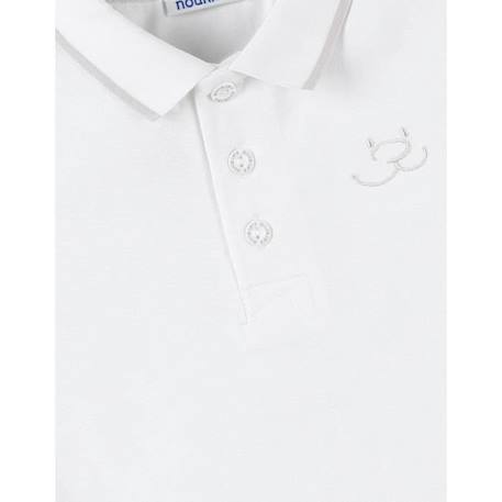 Polo en coton piqué bleu marine BLANC 4 - vertbaudet enfant 