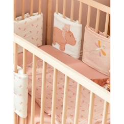 Linge de maison et décoration-Protège barreaux pour lits et parcs bébé - NOUKIE'S - Popsie, Gigi & Louli - Veloudoux et jersey - Blanc