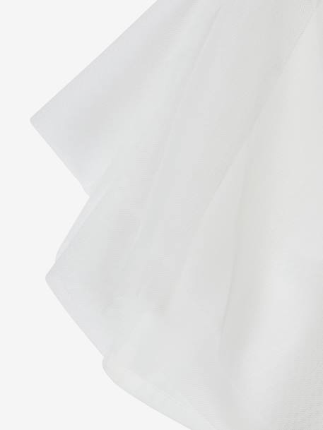 Robe cérémonie fille satin de coton à volants blanc+écru+rose pâle+vert sauge 9 - vertbaudet enfant 