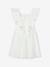 Robe cérémonie fille satin de coton à volants blanc+écru+rose pâle+vert sauge 7 - vertbaudet enfant 