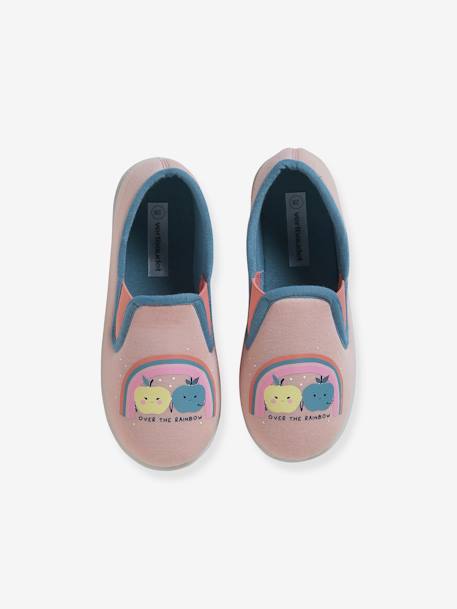 Chaussons élastiqués enfant en toile abricot+rose pâle 2 - vertbaudet enfant 