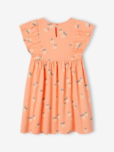 Robe à fleurs maille reliéfée fille écru+mandarine+rose bonbon 8 - vertbaudet enfant 