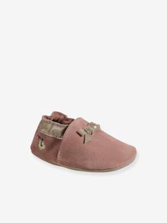 -Chaussons élastiqués en cuir souple bébé