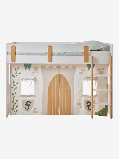 Tente de lit Chevalier pour lit mezzanine mi hauteur ligne Everest blanc imprimé 2 - vertbaudet enfant 