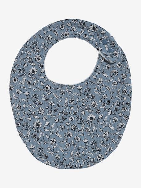 Lot 2 bavoirs naissance bleu imprimé+terracotta 3 - vertbaudet enfant 
