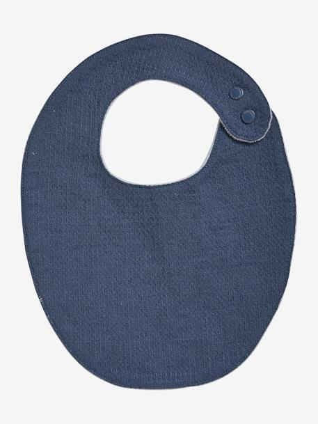 Lot 2 bavoirs naissance bleu imprimé+terracotta 2 - vertbaudet enfant 
