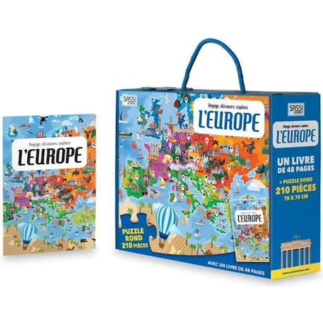 Puzzle circulaire L'Europe - Sassi Junior - 210 pièces - Pour enfant de 6 ans et plus BLEU 1 - vertbaudet enfant 