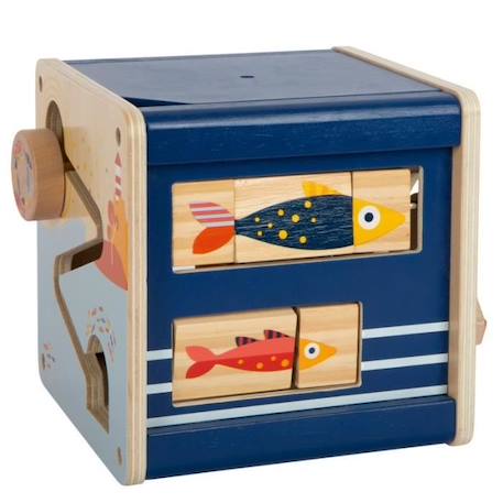 Cube de motricité Grand Océan - SMALL FOOT - Jouet en bois pour enfant de 12 mois et plus BLANC 4 - vertbaudet enfant 