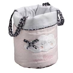 -Panières gigognes en tissu en coton - SAUTHON - Miss Fleur de Lune - Bébé - Enfant - Rose