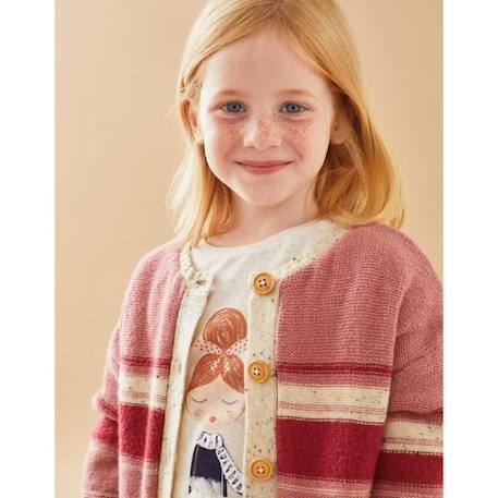 Gilet en Tricoloudoux® rayé ROSE 2 - vertbaudet enfant 