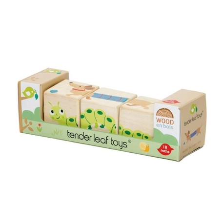 Tender Toys Cubes à torsion Bois d'animal junior 16,5 x 4 x 4 cm BLANC 4 - vertbaudet enfant 