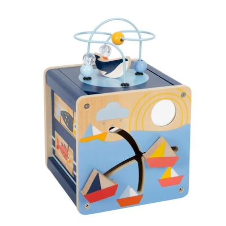 Cube de motricité Grand Océan - SMALL FOOT - Jouet en bois pour enfant de 12 mois et plus BLANC 2 - vertbaudet enfant 