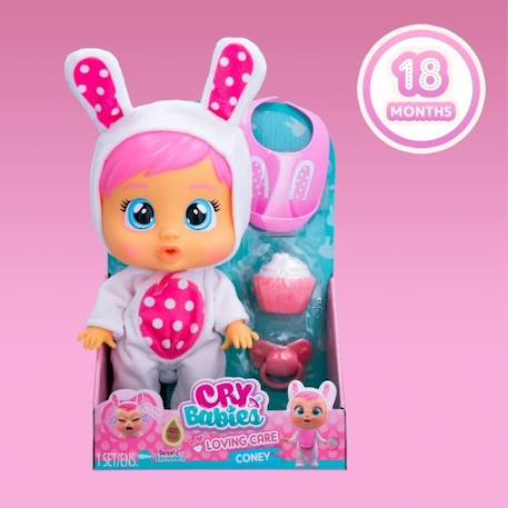 Poupon Cry Babies Lovin' Care - Coney - IMC TOYS - Mixte - Rose - 18 mois - 3 accessoires ROSE 2 - vertbaudet enfant 