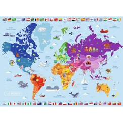 Jouet-Jeux éducatifs-Puzzle 250 pièces : Carte du monde Coloris Unique