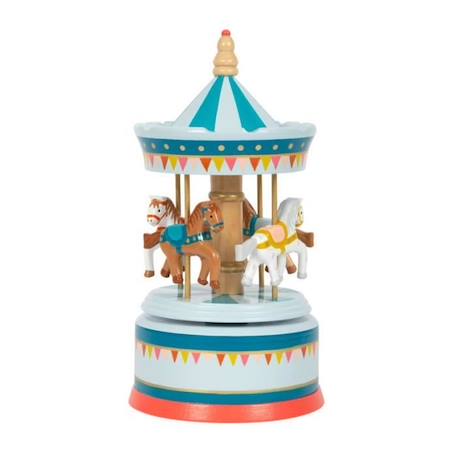 Boîte à musique carrousel à chevaux - SMALL FOOT - Bleu - Enfant - Mixte - A partir de 3 ans BLEU 1 - vertbaudet enfant 