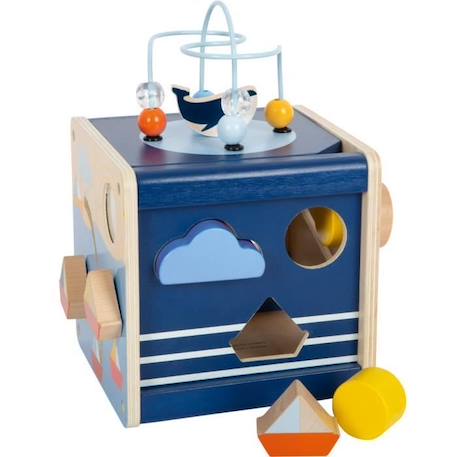 Cube de motricité Grand Océan - SMALL FOOT - Jouet en bois pour enfant de 12 mois et plus BLANC 1 - vertbaudet enfant 
