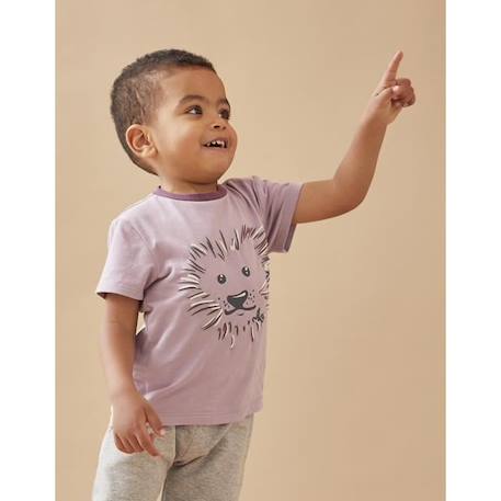 T-shirt manches courtes imprimé lion VIOLET 1 - vertbaudet enfant 