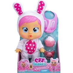 Jouet-Poupons et poupées-Poupons et accessoires-Poupon Cry Babies Lovin' Care - Coney - IMC TOYS - Mixte - Rose - 18 mois - 3 accessoires