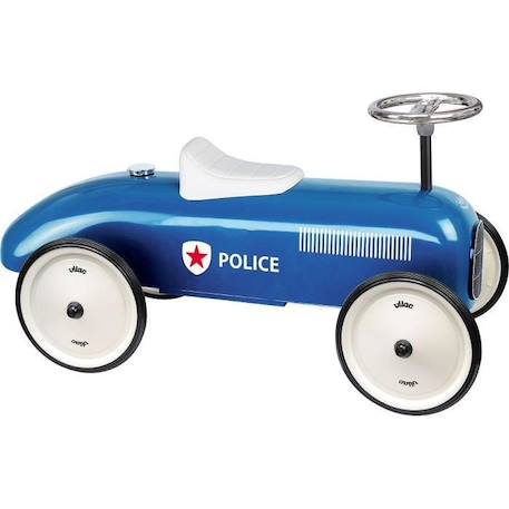 Porteur voiture vintage Police - Vilac - Métal - Bleu - Pour enfant dès 12 mois BLANC 1 - vertbaudet enfant 