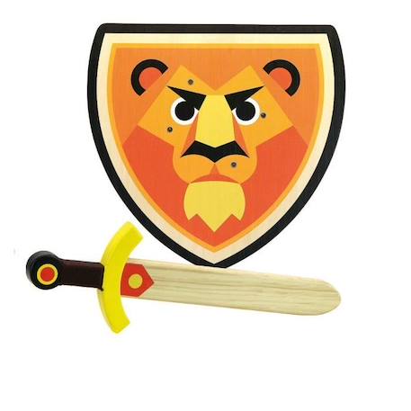 Set bouclier et épée en bois - Vilac - Lion - Jouet pour enfant de 4 ans et plus - Multicolore et orange ORANGE 1 - vertbaudet enfant 