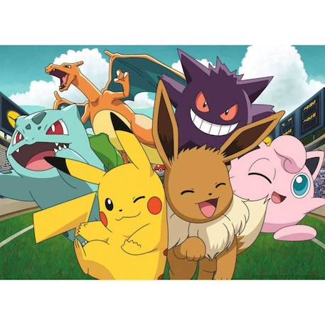 Puzzle 100 pièces - NATHAN - Pikachu et les Pokémon - Dessins animés et BD - Enfant - Mixte - Vert VERT 1 - vertbaudet enfant 