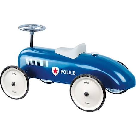 Porteur voiture vintage Police - Vilac - Métal - Bleu - Pour enfant dès 12 mois BLANC 3 - vertbaudet enfant 