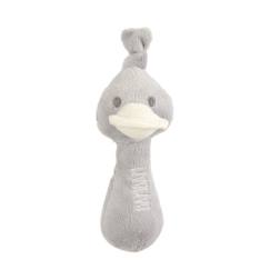 Jouet-BAMBAM Hochet canard gris - Dès la naissance - Blanc et gris - Tissu - 5 x 6,5 x 15 cm