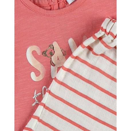Set t-shirt + short en coton BIO ROSE 3 - vertbaudet enfant 